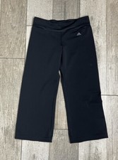 Adidas Climacool Athletic Crop Gym Pants Womens Size Small Black Light Weight