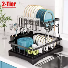2 Tier Over The Sink Dish Drying Rack Dish Rack Above Kitchen Shelf Dish Drainer
