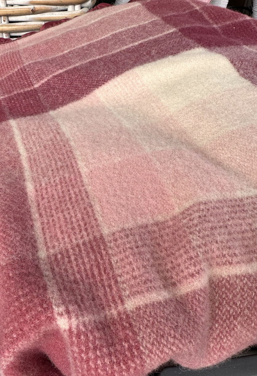 Onkaparinga Woolen Blanket Burgundy With Ribbon Edge Size 2.2 X 2m Wool