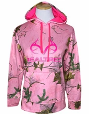 Women's Size Small-S 4-6 Ladies RealTree Hoodie Hooded Sweatshirt Camo Pink