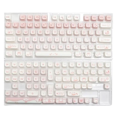 MAO Mechanical Keyboard Keycaps 134Pcs Lovely Kitten Party Theme Keycap Full Set