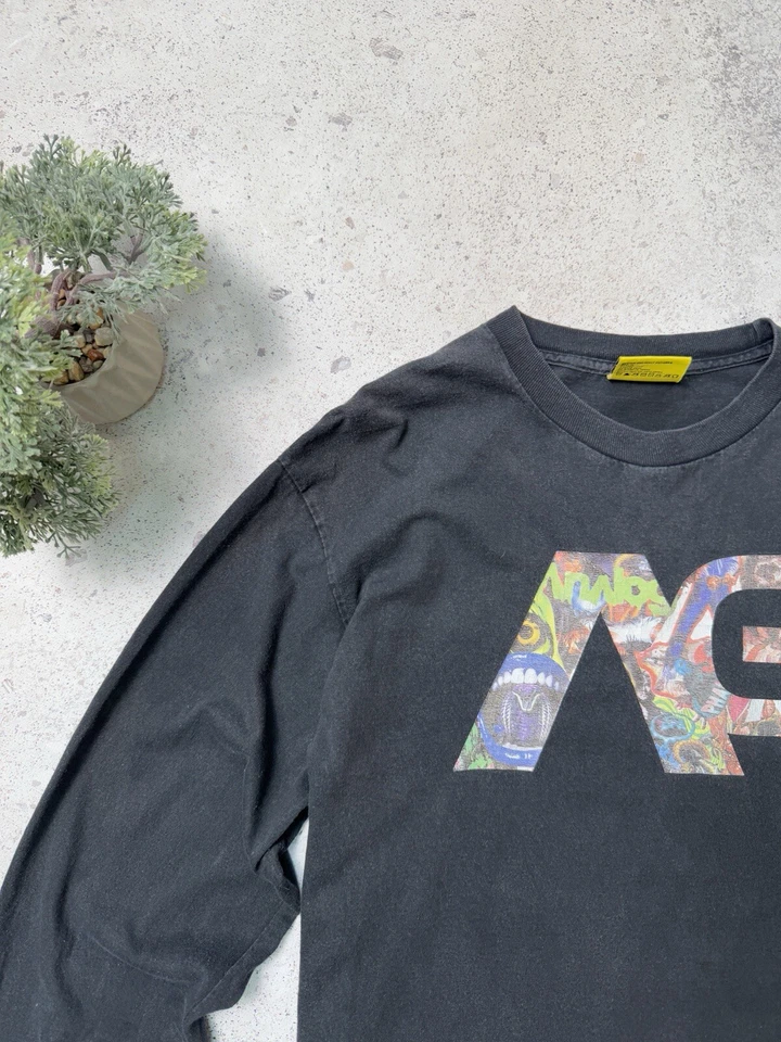 Camiseta Vintage Analógica Manga Longa SB Streetwear Tamanho G Desbotada - Imagem 2 de 4