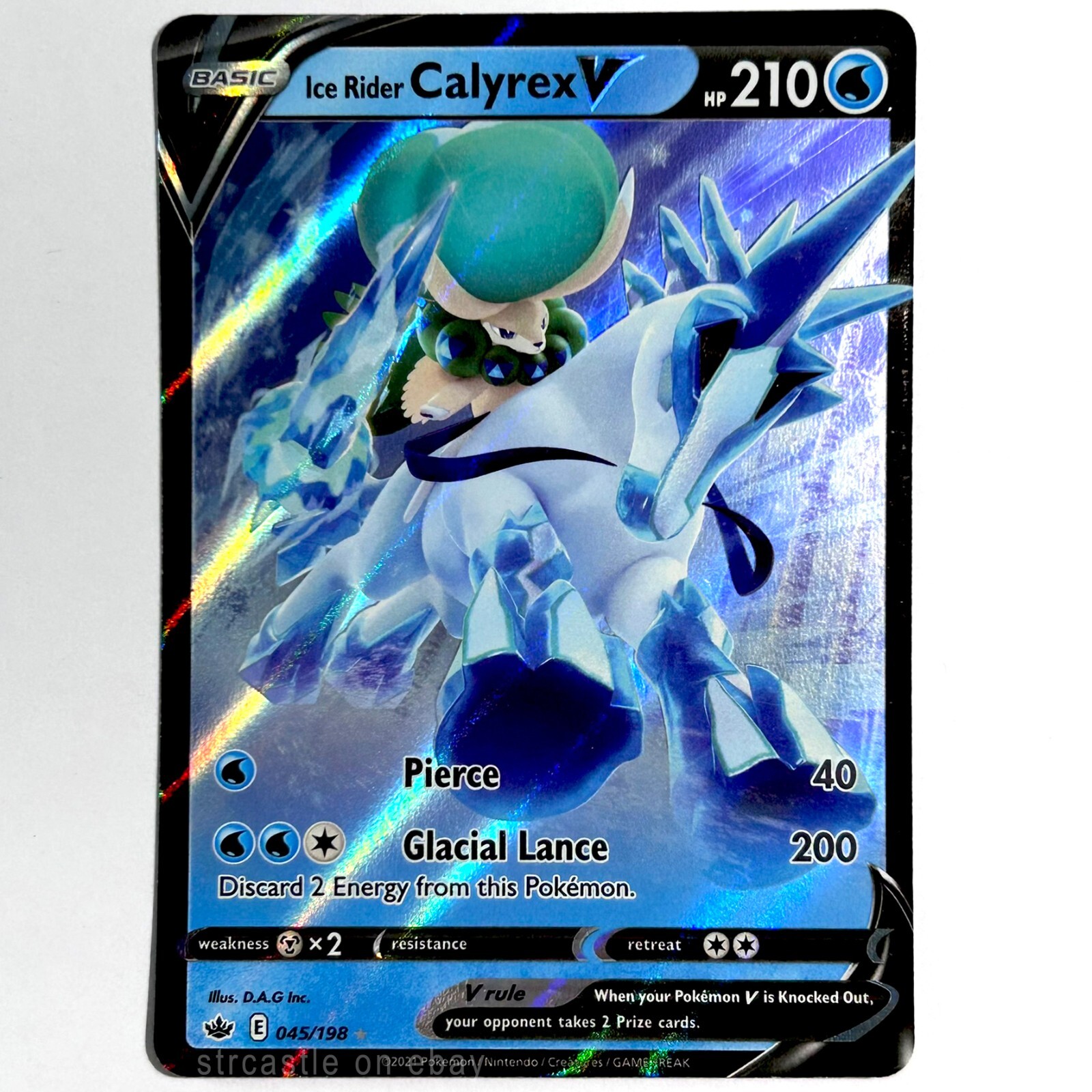 Ice Rider Calyrex V 045/198 Chilling Reign Ultra Rare Pokémon TCG (HOLO, NM)