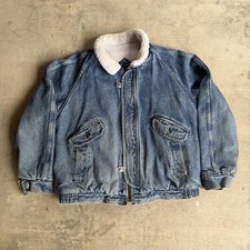 Vtg 80s Levi Strauss Silver Tab Sherpa Lined Jean Jacket Medium USA Blue Denim