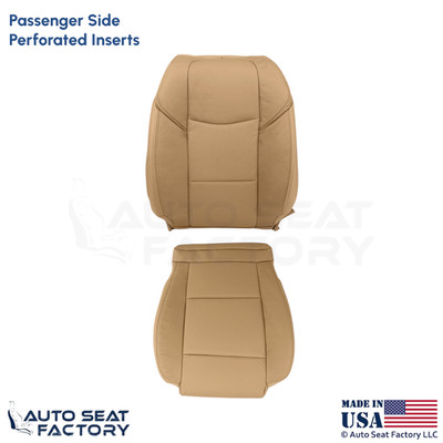 2013-2014 Fits Cadillac ATS Leatherette Perf Front Passenger Side Covers Caramel