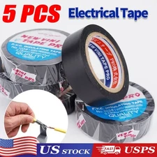 Electrical Tape Wiring Harness wire (5-Pack, Black, 3/4" W x 20ft L) auto truck
