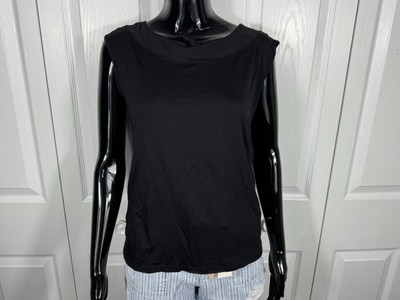 #ad ✅New ✅Tahari Black Tank Blouse ✅Sheer Collar ✅Womens ✅Small ✅Workout ✅Casual Top $12.99