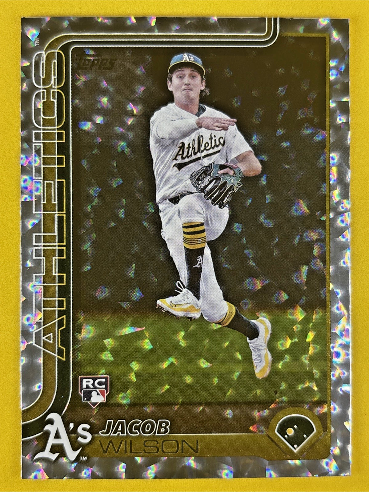 2025 Topps Series 1 Jacob Wilson (RC) #314 Silver Crackle Foil - Athletics