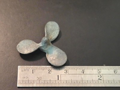 Model Ship Fittings Parts 3 blade White Metal Lt hand Propeller 30mm