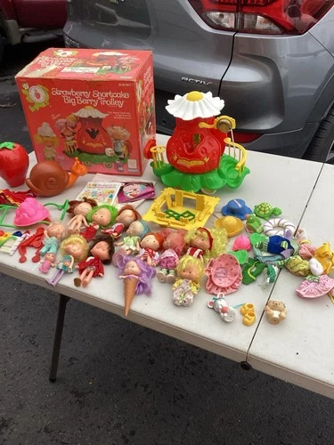 Vintage 1980's Strawberry Shortcake Dolls & Accessories Lot Estate Auction Find