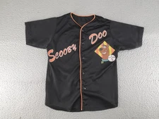 Vintage Scooby Doo Shirt Youth Small Black Baseball Jersey Cartoon Network 90s