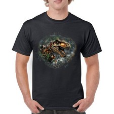 T-Rex Jungle T-shirt Roaring Dinosaur Tropical Predator Jurassic Men's Tee