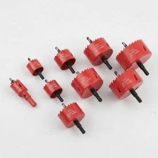 9-Piece Bi-Metal Hole Saw Drill Bit Set for Precise Drilling in Wood & More