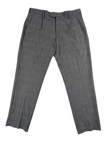 Mens Grey Check Smart Trousers Tailored Fit