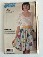 Super Saver 8691 Misses Blouse And Skirt Sizes 10-14 Vintage