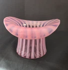 Vintage Large  Fenton Cranberry Opalescent Spiral Top Hat Vase