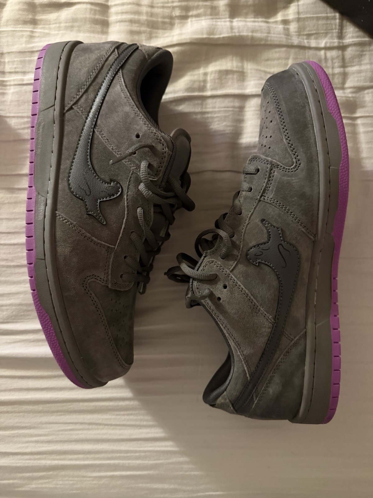 Gav Custom Ghost Men’s Sz 13 Grey Suede Purple Shoes Brand New In Box Rare image 6