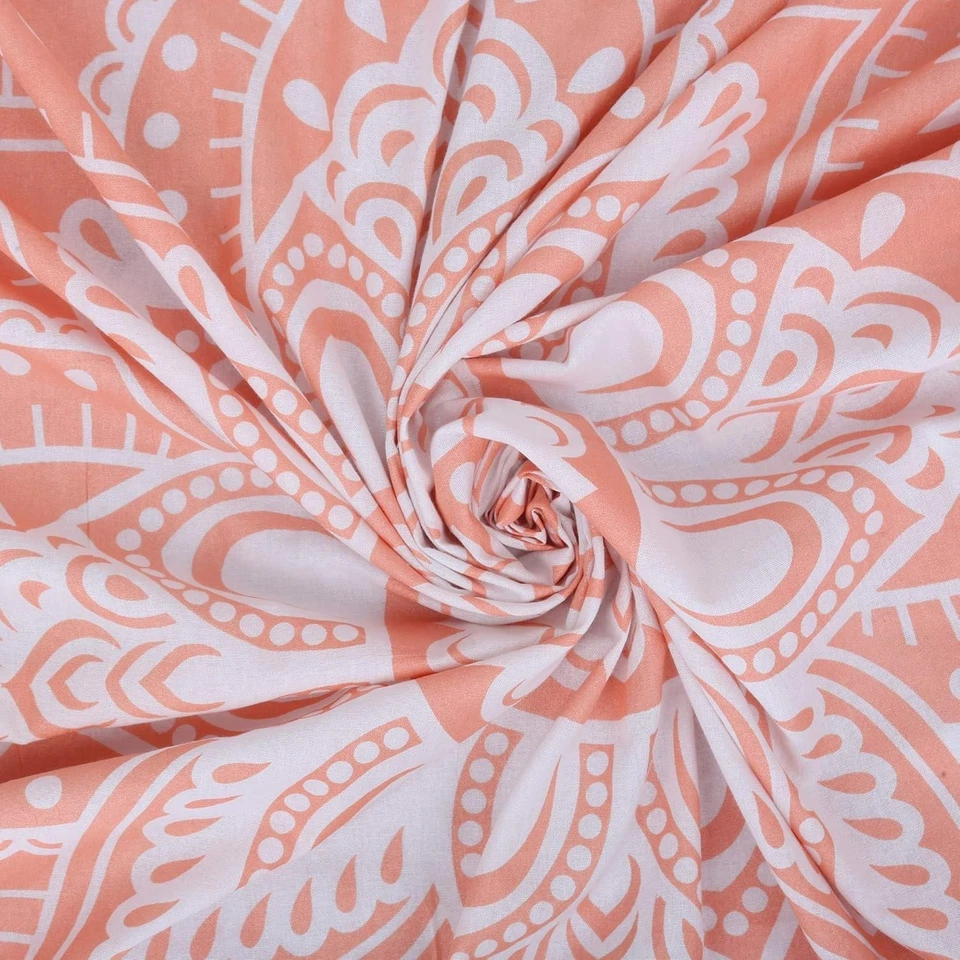 Rose Gold Ombre Boho Cotton Tapestry for Wall & Bed Decor - Image 4 of 4