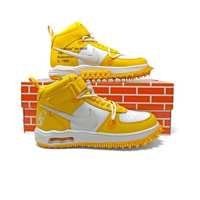 UK 8,5 | Nike Air Force 1 Mid SP x OFF WHITE | Varsity Maize