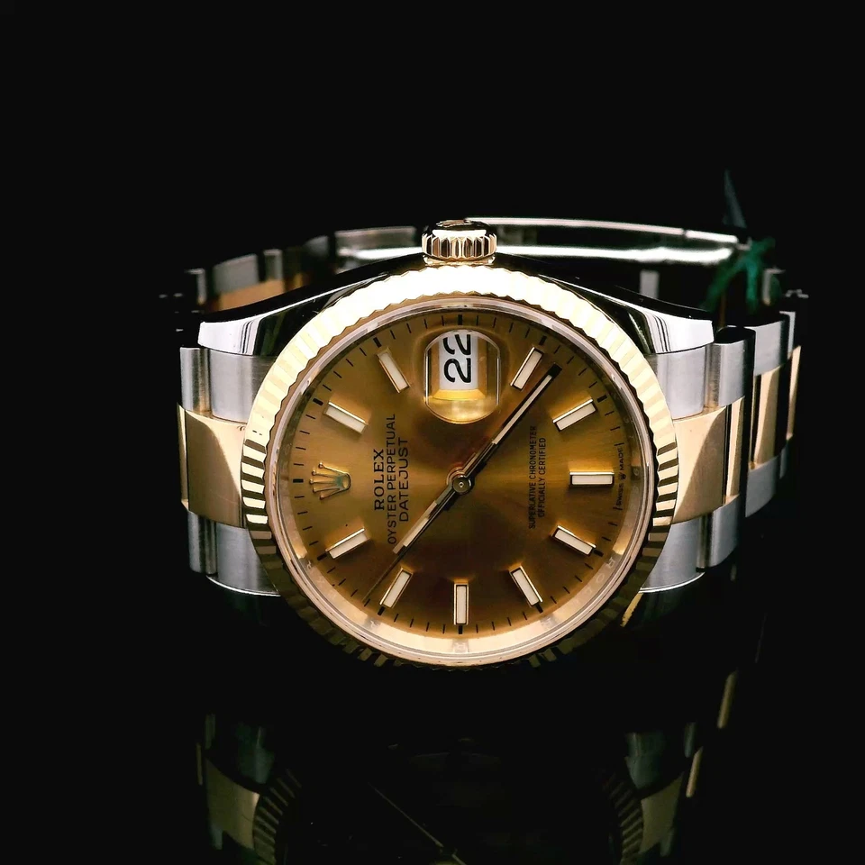Rolex Datejust 36 mm 126233 dos tonos acero/oro amarillo estriado esfera champán Foto 3 de 4