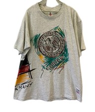 Vtg Adidas World Cup 94 Germany T-Shirt Large Gray Made in USA Soccer DFB #234