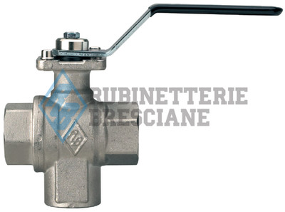 RB 1/4'' Drei 3 Wege T-Anschluss Kugelhahn DN8 PN25 CW617N Messing ISO 5211 Devia-SFER