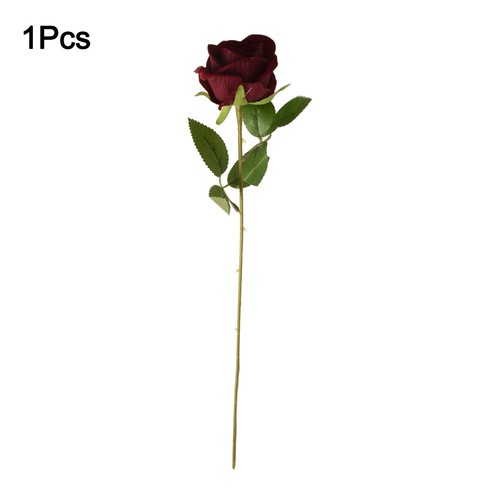 Preciosa rosa artificial con estructura de terciopelo realista para decoración de bodas - Imagen 7 de 37