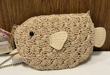 Viral TikTok Puffer Fish Crossbody Mini Raffia - Limited Edition TJ Maxx NWT