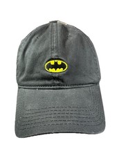 Batman Embroidered Logo Baseball Cap Adjustable DC Comics Black Hat OSFA NEW