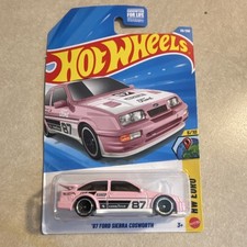 Hot Wheels '87 Ford Sierra Cosworth Diecast Car 1:64 Pink/White HW Euro Unopened