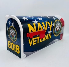 US Navy Veteran Mailbox: American Flag, Patriotic Gift, Made in USA