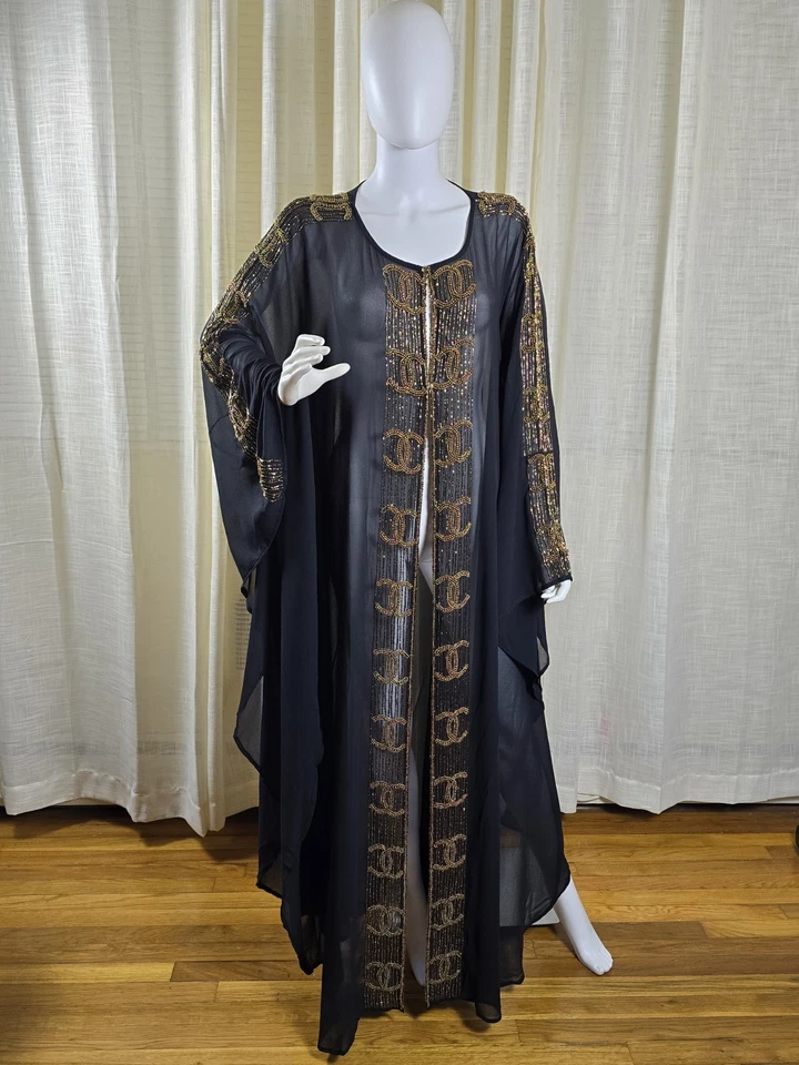 Caftán Abaya negro para mujer talla XXL  Foto 3 de 4