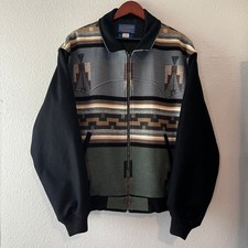 Pendleton Men's XXL Wool Blend Southwestern Aztec Bomber Jacket Zip