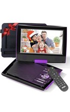 SUNPIN PDVD969 Portable DVD Player Purple Swivel Screen USB Remote Rechargeable