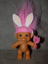 Troll Doll 3" Russ Easter Bunny Rabbit "I Love You" Pink Hair