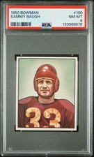 1950 Bowman Sammy Baugh #100 PSA 8