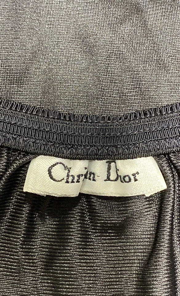Vintage 80s Christian Dior Women's S Black Nylon Lace Trim Half Slip Skirt - Image 3 of 4
