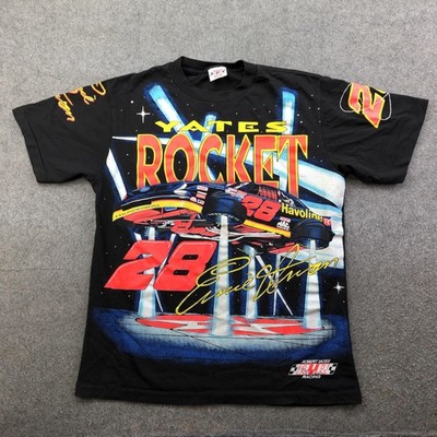 Vintage Ernie Irvan Shirt Mens Large Black NASCAR Texaco Havoline 28 Yates 90s