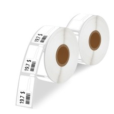 2Rolls Rat Tail Style PriceTag 30373 7/8" x 15/16" Use with DYMO Labelwriter 450