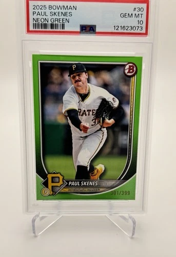 2025 Bowman Paul Skenes #30 Neon Green /399 PSA 10 Pittsburgh Pirates (Pop 6)