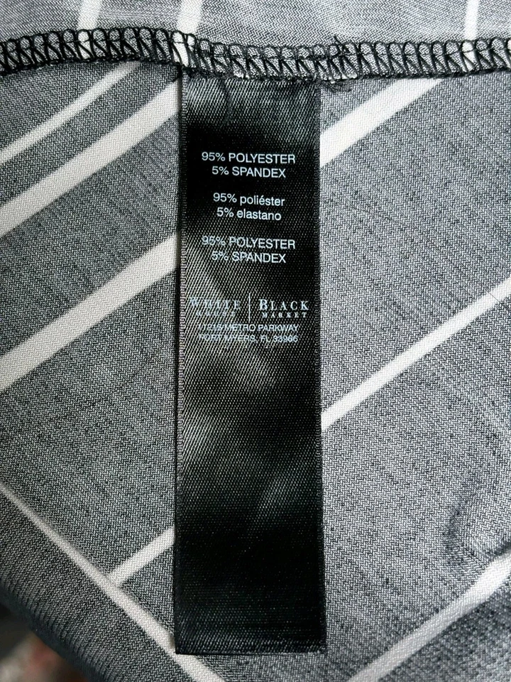 Vestido túnica White House Black Market para mujer XL blanco y negro a rayas informal Foto 4 de 4