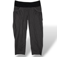 prAna Summit Pants Womens Sz M Black Charcoal Gray Gorpcore Hiking Cropped GUC