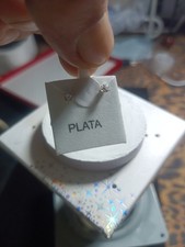 Aretes broquel de circonita en plata de ley 925