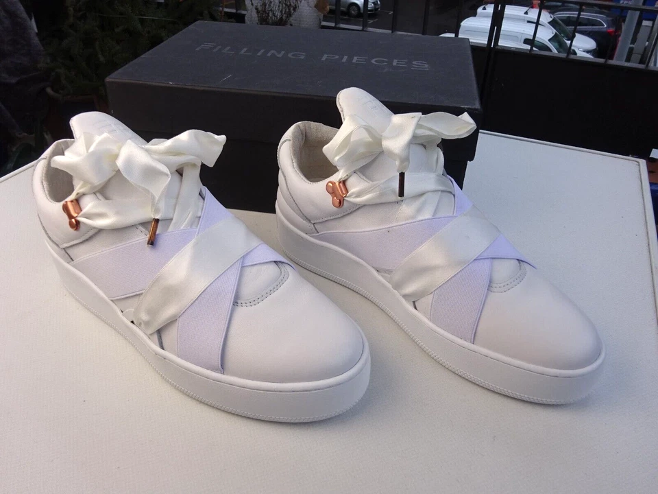 FILLING PIECES Mountain Cut Bow White Dam Sneaker Leder Weiß Portugal Gr.37 Neu - Bild 2 von 4
