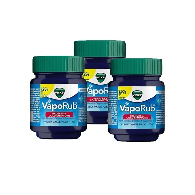 3 PCS 105ml Vicks VapoRub Vapour Rub Congestion Cold Headache Relief Travel Size