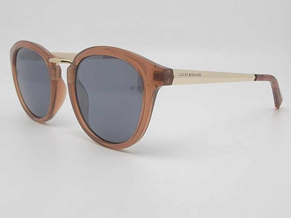 Lucky Brand D942 Crystal Peach Gold Frame Grey Lens Sunglasses 51-21-147 - Image 3 of 4