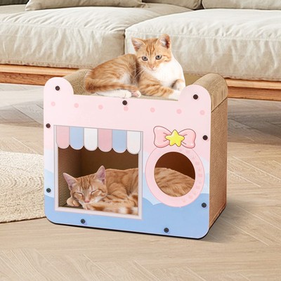 VILOBOS 2 IN 1 Cat Scratcher Cardboard Lounge Bed House Scratching Board Durable