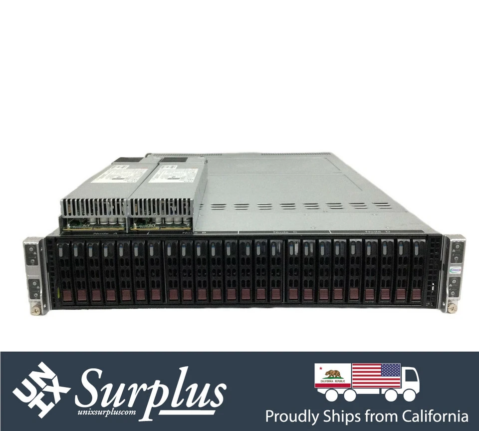 2U 4 Node 24 Bay SFF Server 8x Skylake 128 Core 512GB DDR4 HW RAID 5 6 2GB cache - Image 2 of 4