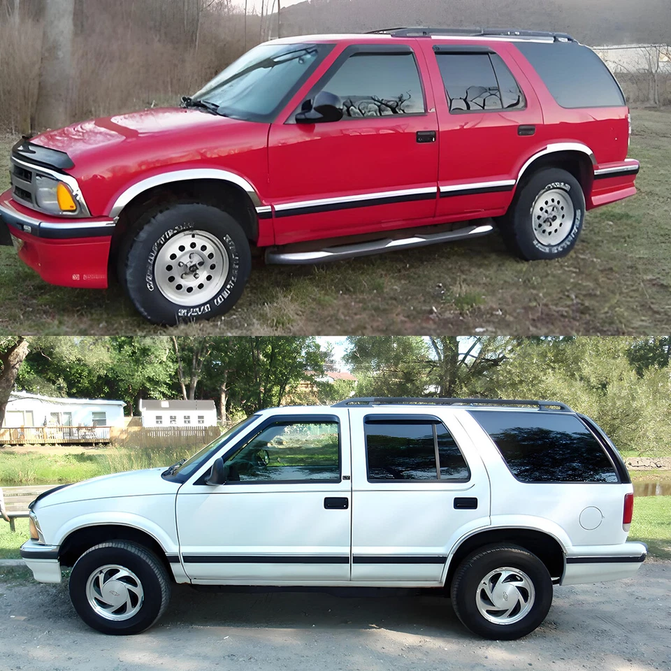 Tape-on Smoke Window Vent Visors for 1995-2005 Chevrolet Blazer/GMC Jimmy 4-Door - Image 4 of 4