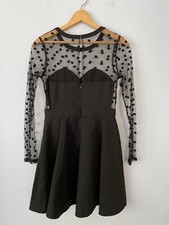 Urban Outfitters Coincidence & Chance Sz S Black Polka Dot Long Sleeve Dress